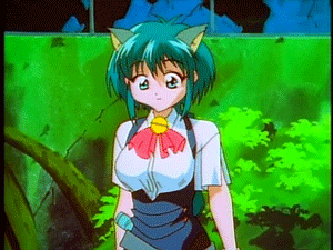 1girl, 90s, animal_ears, animated, animated_gif, bell, bounce, bouncing_breasts