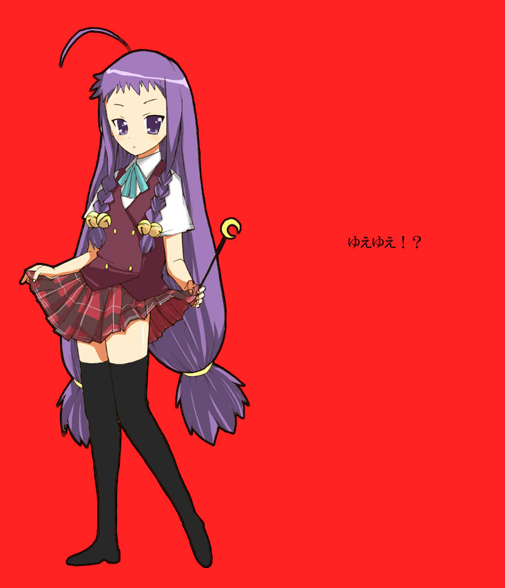 ayase_yue, long_hair, mahou_sensei_negima!, maro_nie, school_uniform, serafuku, thigh-highs