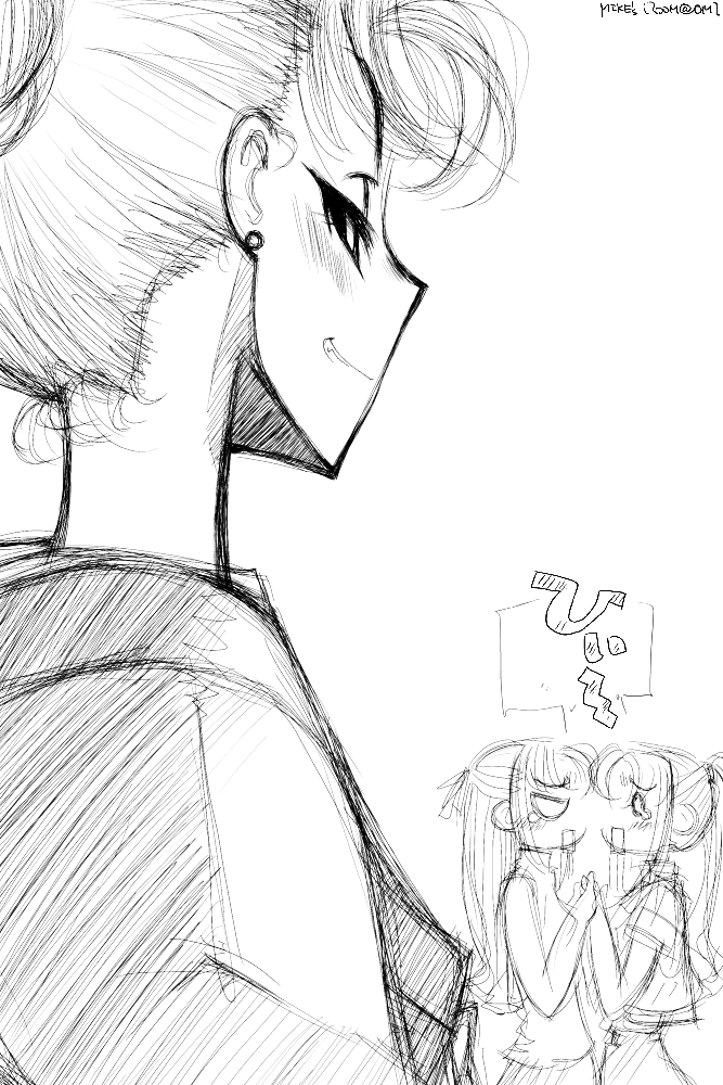 3girls, higurashi_no_naku_koro_ni, mike156, monochrome, mother_and_daughter, multiple_girls, siblings, sisters