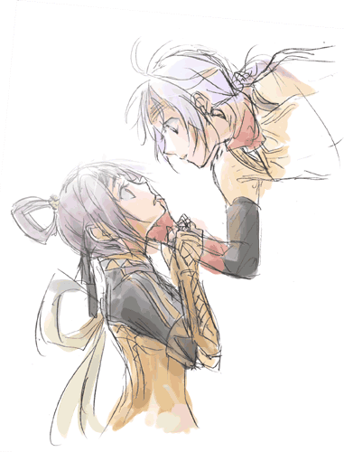 1boy, 1girl, couple, freyjadour_falenas, gensou_suikoden, gensou_suikoden_v, hetero, lowres