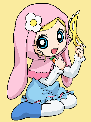 1girl, bubble, cosplay, goutokuji_miyako, hajime_(caramel_toone), lowres, oekaki, onegai_my_melody, pantyhose, parody, powerpuff_girls, powerpuff_girls_z, rolling_bubbles, solo, usamimi_kamen, usamimi_kamen_(cosplay)