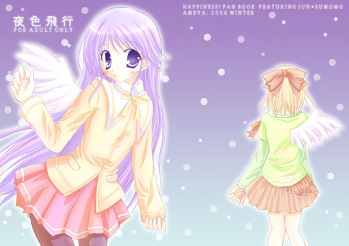 1boy, ameya_kirika, crossdressinging, happiness!, pantyhose, purple_hair, trap, violet_eyes