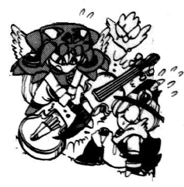 1boy, 1girl, cello, chibi, full_body, hamel, instrument, lowres