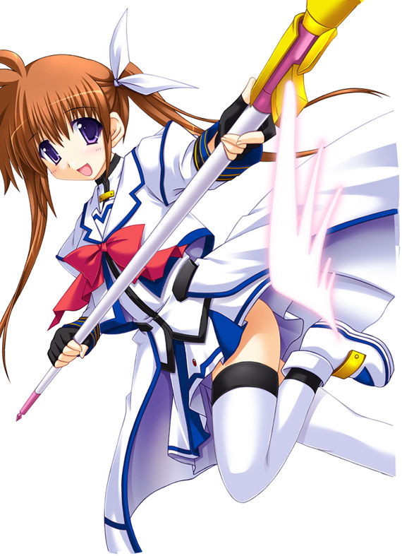 1girl, fingerless_gloves, gloves, ketsushiro_shin, lyrical_nanoha, magical_girl, mahou_shoujo_lyrical_nanoha, mahou_shoujo_lyrical_nanoha_a's
