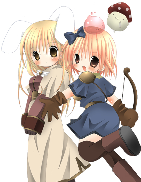 acolyte, animal_ears, archer_(ragnarok_online), boots, dress, poring, ragnarok_online, spore