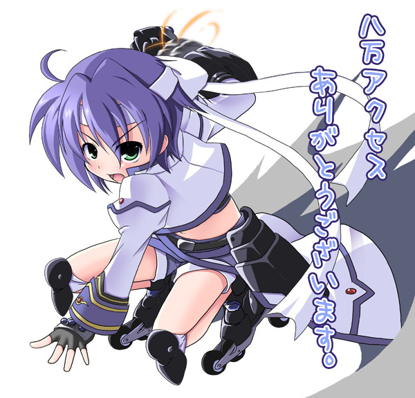 1girl, aiai, inline_skates, lyrical_nanoha, mach_caliber, mahou_shoujo_lyrical_nanoha, mahou_shoujo_lyrical_nanoha_a's, mahou_shoujo_lyrical_nanoha_strikers