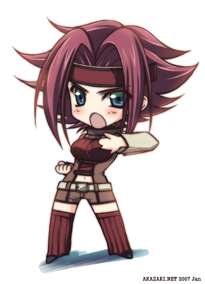 akazaki_yasuma, chibi, code_geass, kallen_stadtfeld, redhead, sleeveless, sleeveless_turtleneck, turtleneck