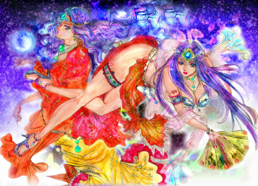 2girls, a_lake, bikini, bikini_top, chunsoft, circlet, clean, dragon_quest