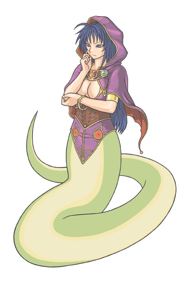1girl, blue_eyes, blue_hair, breasts, breath_of_fire, breath_of_fire_i, breath_of_fire_ii, cape