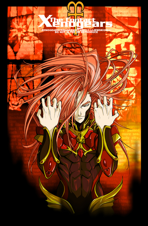 1boy, armor, arms_up, bodysuit, brown_eyes, copyright_name, expressionless, fei_fong_wong