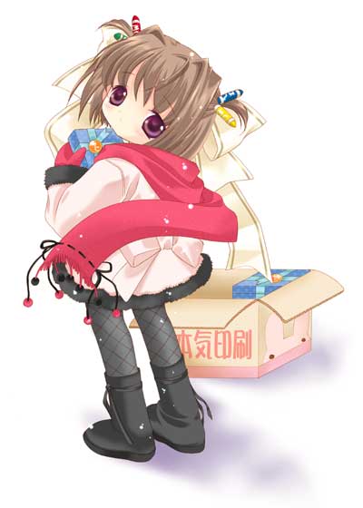 00s, 1girl, binzume_yousei, bottle_fairy, crayon, fishnet_pantyhose, fishnets, pantyhose
