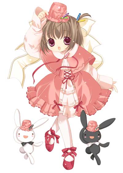 00s, 1girl, binzume_yousei, bottle_fairy, crayon, red_shoes, shoes, solo