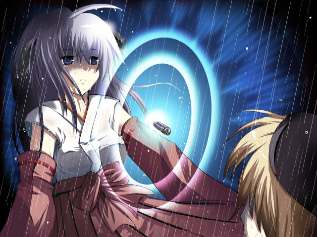 2girls, hakama, hanyuu, higurashi_no_naku_koro_ni, japanese_clothes, matsuribayashi-hen, miko, multiple_girls