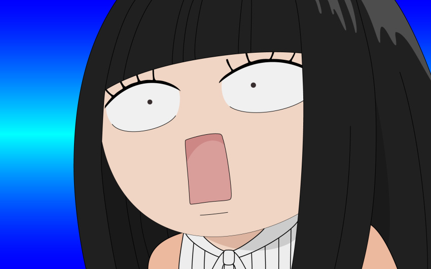 black_hair, kimi_ni_todoke, kuronuma_sawako, open_mouth, shocked_eyes, solo, surprised, vector