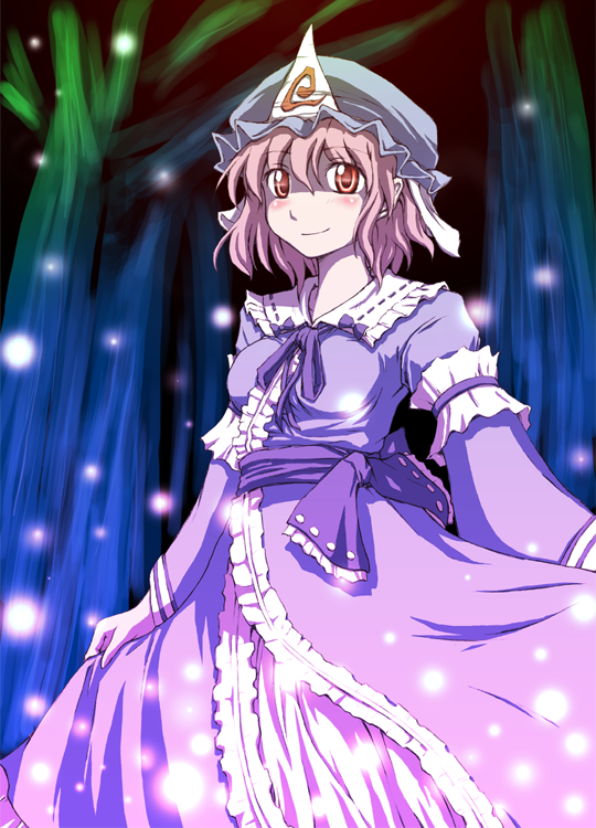 1girl, arm_garter, blush, bonnet, bow, dawy, eyebrows, eyebrows_visible_through_hair