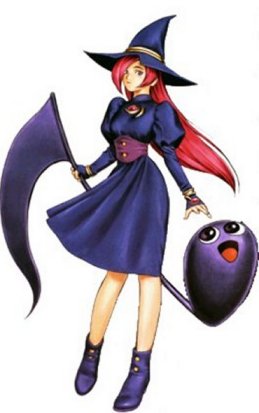 1girl, atlus, boots, gouketsuji_ichizoku, groove_on_fight, hat, kuroma, lowres, murata_renji, official_art, otogiri_remi, purple_hair, simple_background, skirt, witch, witch_hat