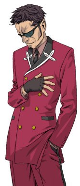 1boy, atlus, beard, black_hair, facial_hair, formal, gloves, goatee, gouketsuji_ichizoku, hand_in_pocket, lowres, matrimelee, murata_renji, nakano_tomokazu, necktie, official_art, olof_linderoth, simple_background, solo, suit, sunglasses