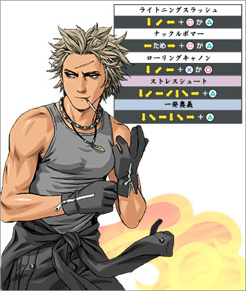 1boy, atlus, bonnou_no_kaihou, cigarette, gloves, gouketsuji_ichizoku, jewelry, keith_wayne