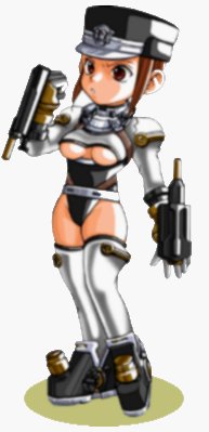 1girl, artist_request, atlus, bangs, belt, boots, breasts, brown_eyes