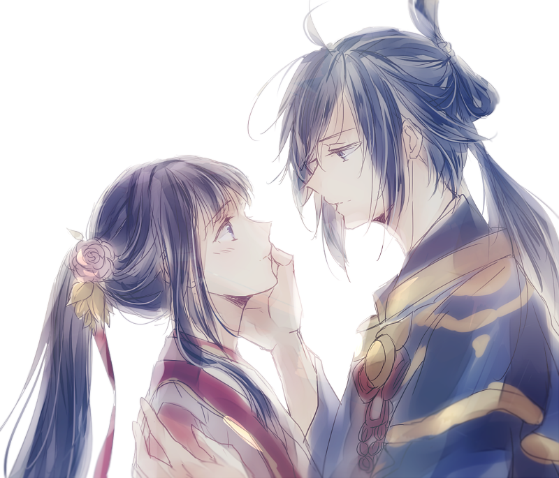 black_hair, koyuri, kuuso_no_mikoto, shirahana_no_ori, ugaya_shiki, violet_eyes