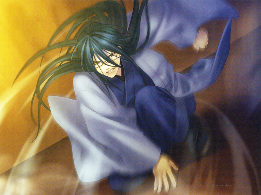 green_hair, hiiro_no_kakera, kazuki_yone, oomi_suguru, yellow_eyes