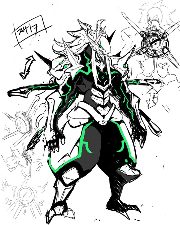 arc_system_works, armor, blazblue, blazblue:_central_fiction, concept_art, evil, evil_grin, evil_smile