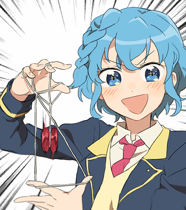 >:d, 1girl, :d, blue_eyes, blue_hair, blush, braid, collared_shirt