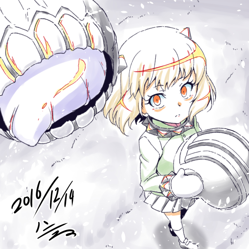 1girl, alternate_costume, alternate_hair_length, alternate_hairstyle, cosplay, dated, enemy_aircraft_(kantai_collection), from_above