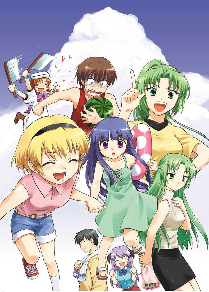 07th_expansion, 2boys, 6+girls, billhook, everyone, food, fruit, furude_rika