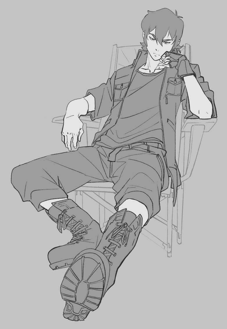 1boy, boots, chair, cosplay, final_fantasy, final_fantasy_xv, fingerless_gloves, gloves