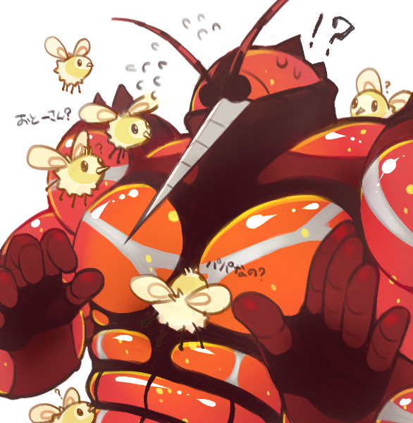 !?, ?, abs, antennae, buzzwole, cutiefly, flying_sweatdrops, insect