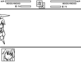 animated_gif, battle, easytoon, gif, kirisame_marisa, lowres, monochrome, parody, reisen_udongein_inaba, super_robot_wars, touhou