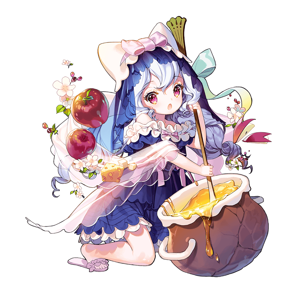 1girl, :o, apple, cheese, cherrypin, dress, flower, food