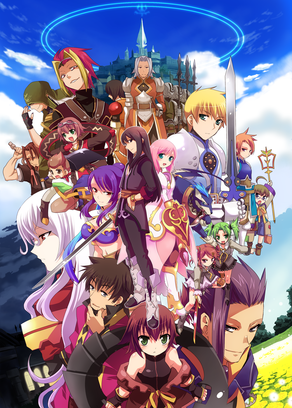 6+girls, absolutely_everyone, alexei_(tales_of_vesperia), armor, aro, black_hair, blonde_hair, breasts