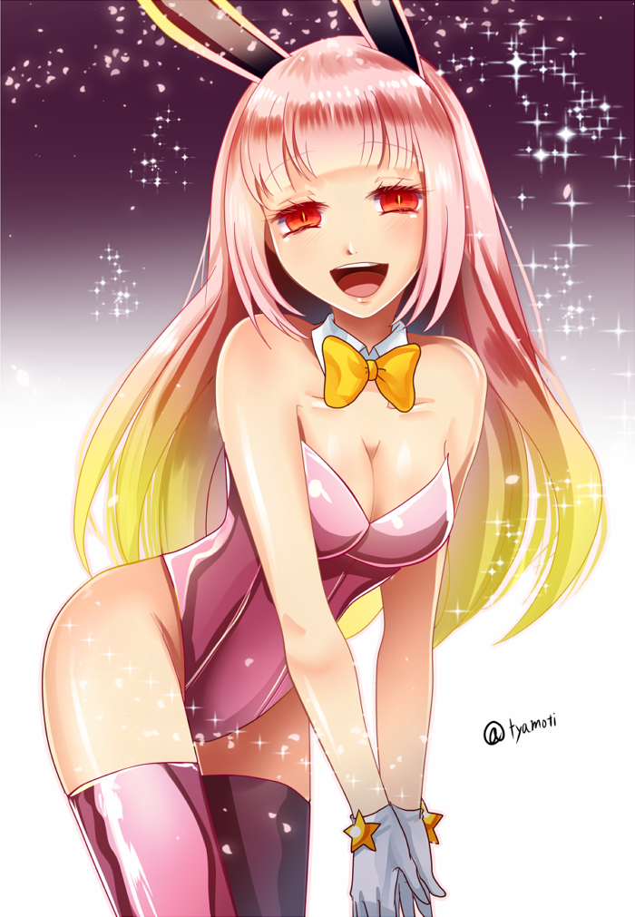 1girl, animal_ears, artist_name, borrowed_character, bunnysuit, chamochi, commentary_request, fate/grand_order