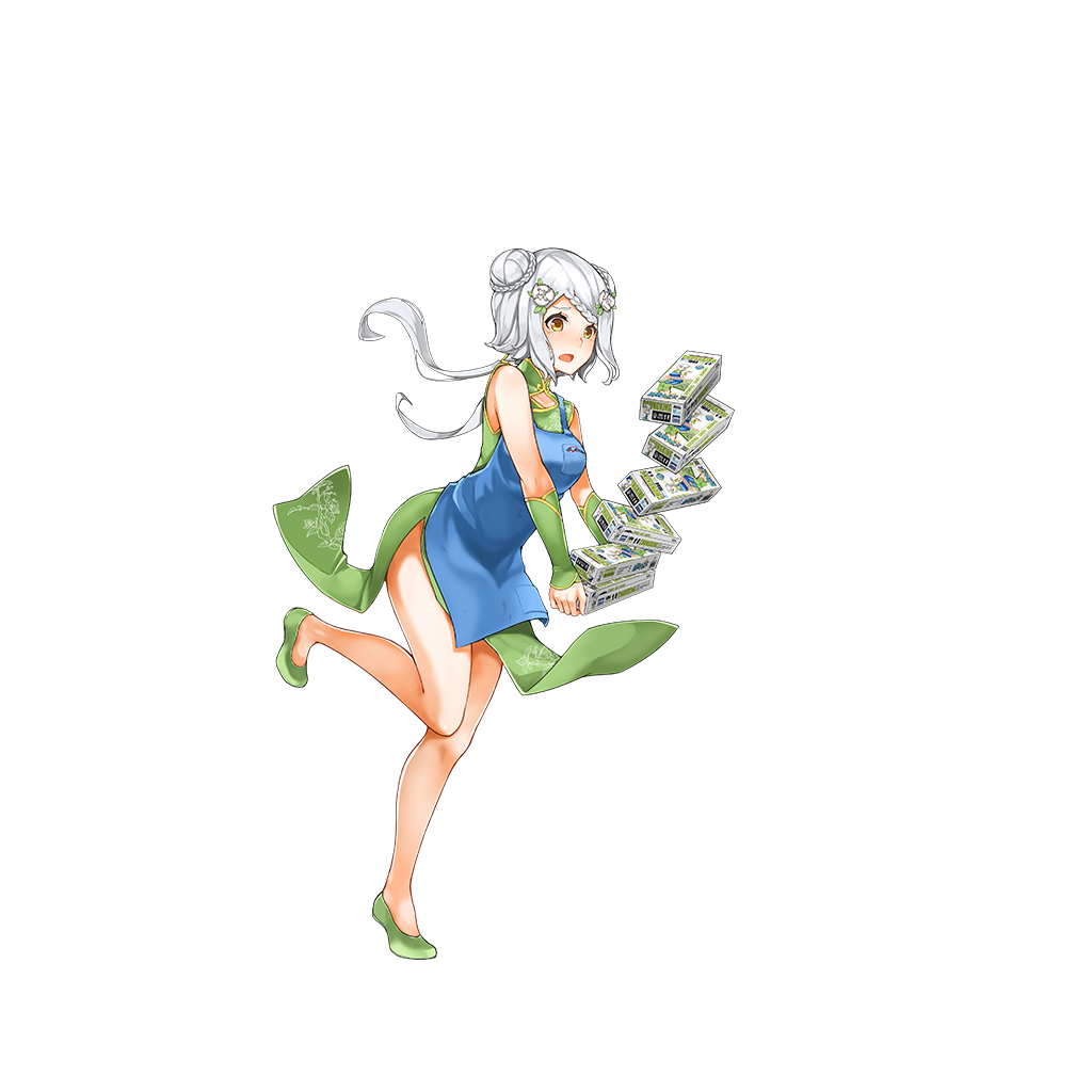 15k, 1girl, alternate_costume, apron, blue_apron, blush, braid, carrying