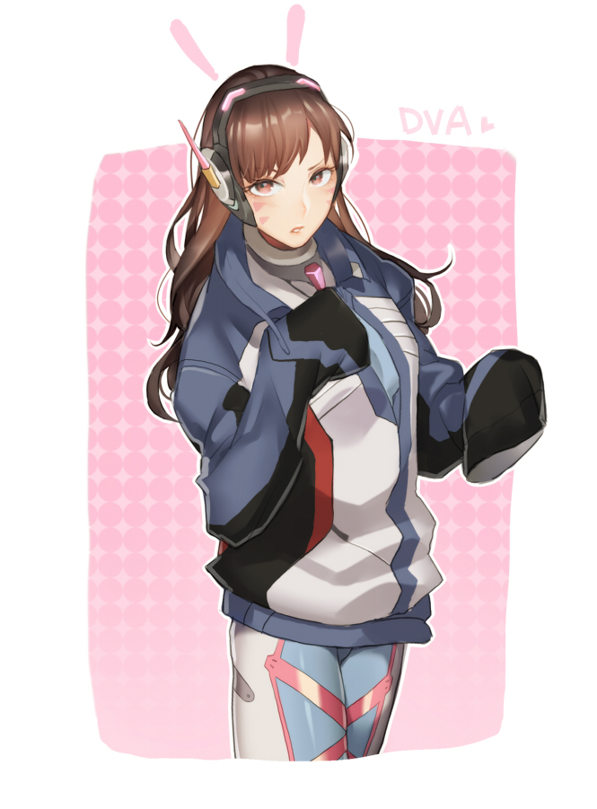 1girl, a821, animal_ears, bangs, blue_jacket, boots, breasts, brown_eyes