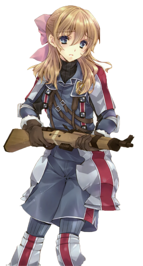 1girl, blue_eyes, blue_legwear, brown_gloves, brown_hair, gloves, gun, hair_ribbon