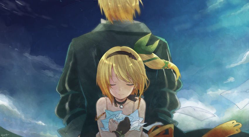 1girl, absurdres, blonde_hair, choker, closed_eyes, edna_(tales), eizen_(tales), gloves