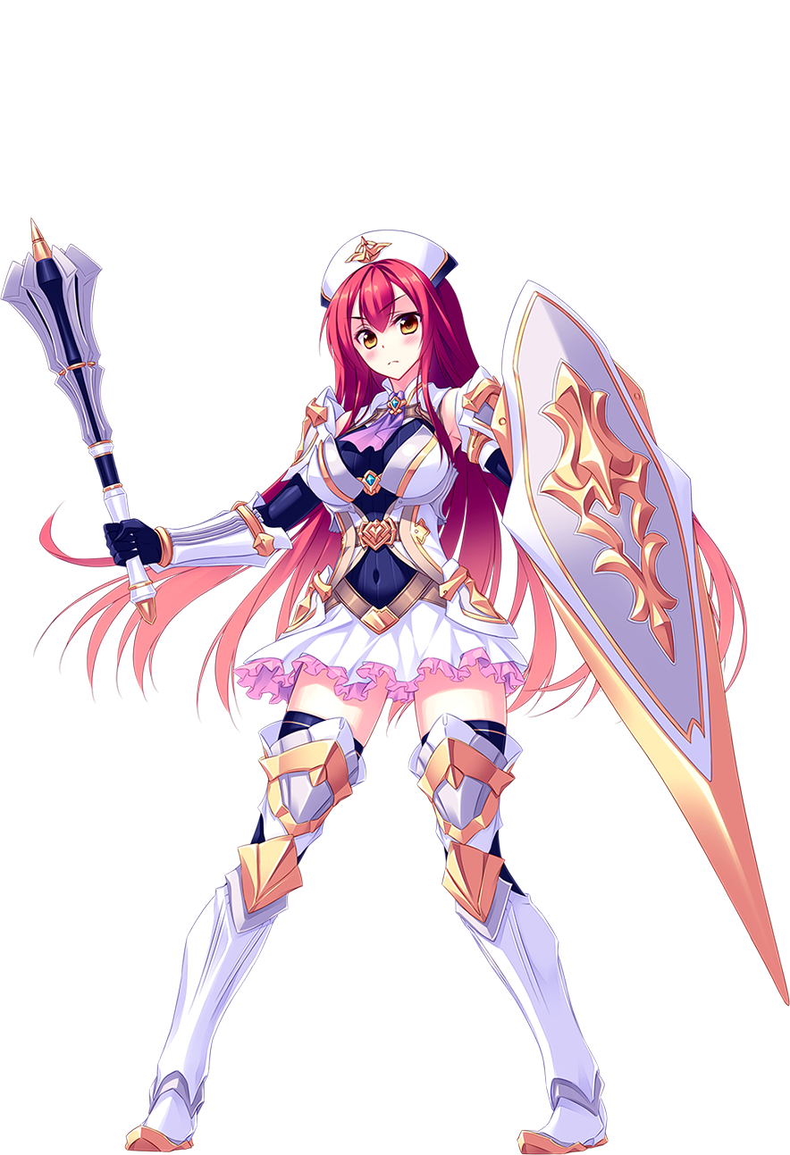 1girl, armor, armored_boots, awakening_(sennen_sensou_aigis), boots, covered_navel, full_body, gloves