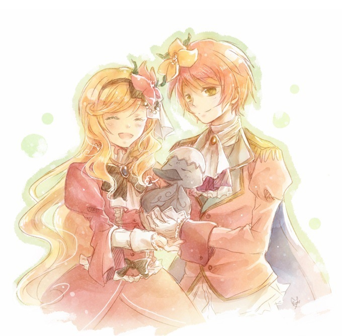 blonde_hair, charlotte_(zettai_meikyuu_himitsu_no_oyayubi-hime), green_eyes, lupian_(zettai_meikyuu_himitsu_no_oyayubi-hime), remythxx, ugly_duckling, zettai_meikyuu_himitsu_no_oyayubi-hime