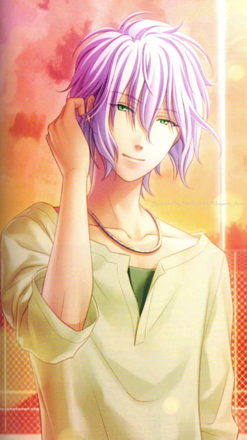 green_eyes, natsuzora_no_monologue, rokumaru_(artist), watamori_kaede, white_hair