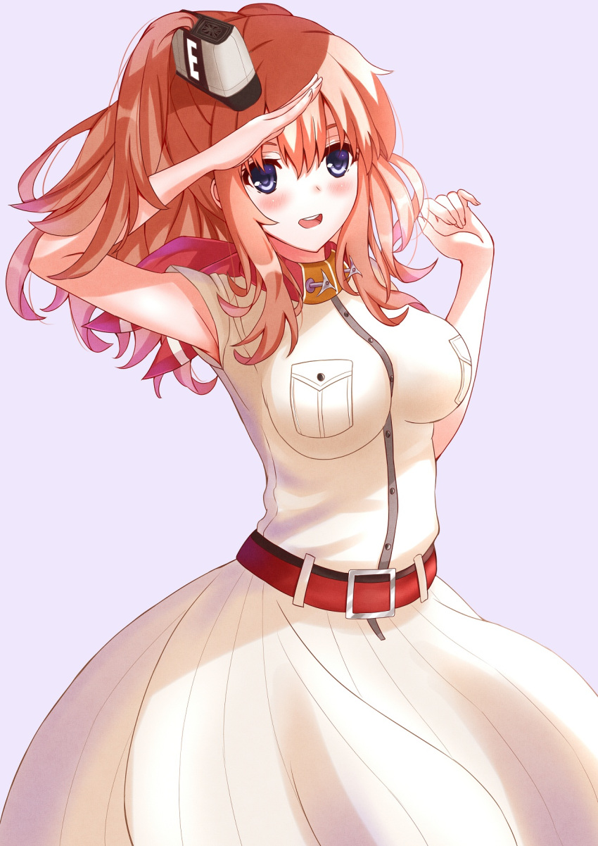 1girl, belt, blue_eyes, breast_pocket, dress, hair_between_eyes, highres, kantai_collection
