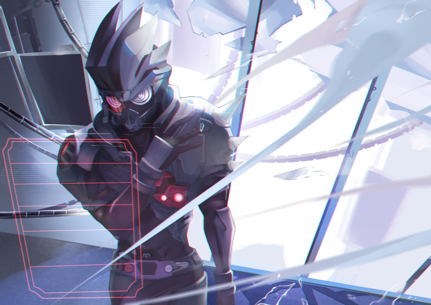1boy, @_@, absurdres, armor, belt, dangerous_zombie_level_x, highres, kamen_rider