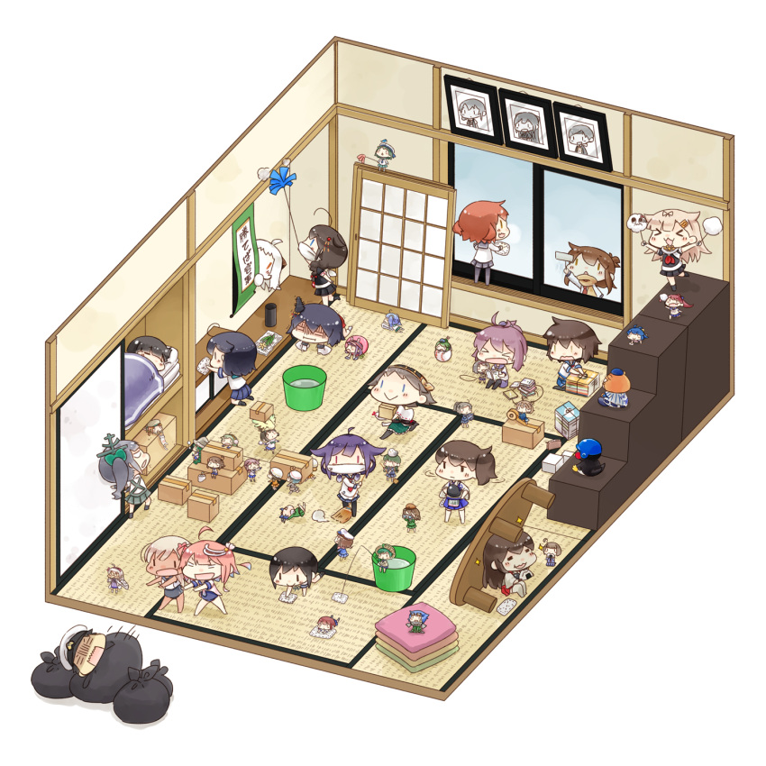 >_<, 12.7cm_twin_gun_mount, 12.7cm_twin_gun_mount_model_b_kai_2, 12.7cm_twin_high-angle_gun_mount, 15.2cm_single_gun_mount, 1boy, 20.3cm_twin_gun_mount, 35.6cm_twin_gun_mount