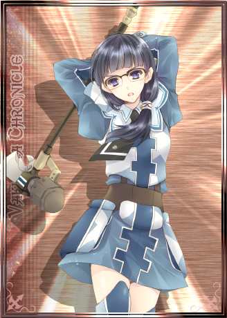 1girl, black_hair, blue_eyes, copyright_name, glasses, hammer, hayase_akira, holding