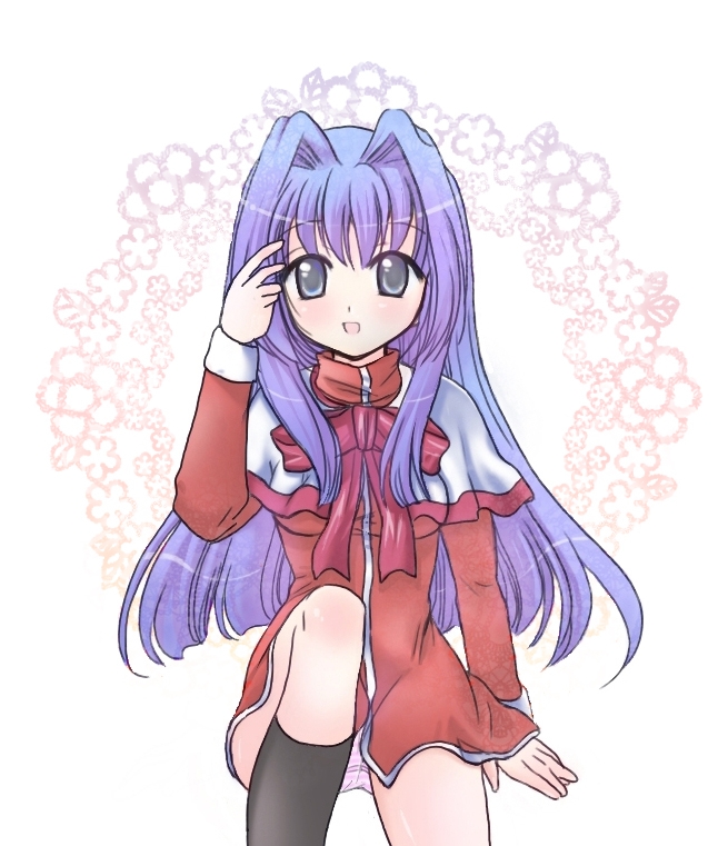 blue_hair, kaimu_natsuki, kanon, long_hair, minase_nayuki, panties, pantyshot, school_uniform, underwear