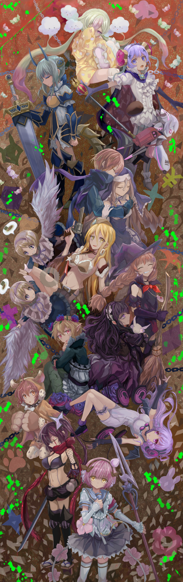:3, :d, :o, ^_^, ahoge, animal_costume, animal_print, arm_grab