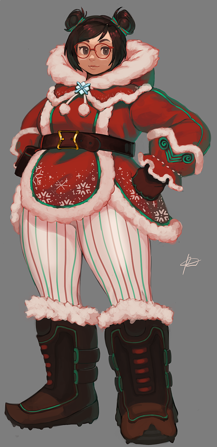 1girl, adapted_costume, alternate_hairstyle, arm_at_side, bangs, belt, belt_buckle, belt_pouch