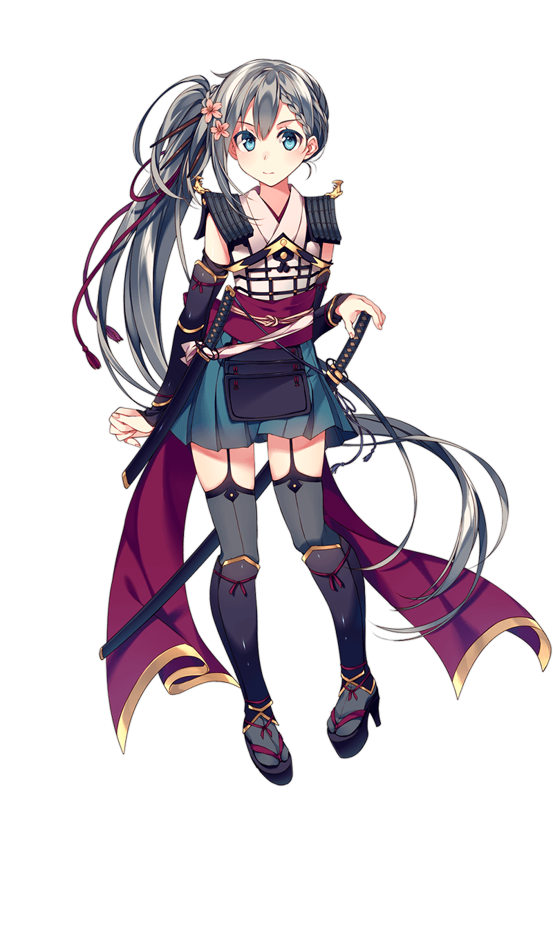 aqua_eyes, blue_eyes, braid, detached_sleeves, flower, french_braid, full_body, garter_straps